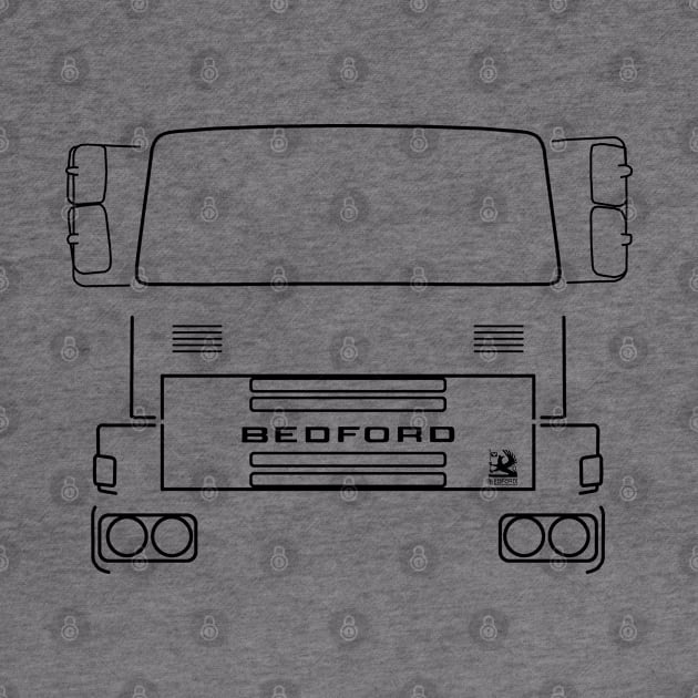 Classic Bedford TM lorry black outline graphic by soitwouldseem